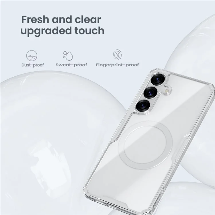 NILLKIN Pro Series für Samsung Galaxy S25 Hülle kompatibel mit MagSafe TPU PC Transparente Handyhülle