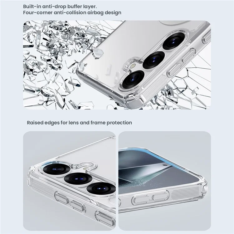 Чехол NILLKIN Pro Series для Samsung Galaxy S25+ совместимый с MagSafe, из ТПУ и ПК, прозрачный.