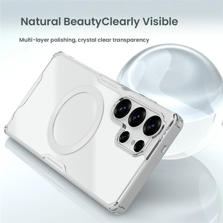 NILLKIN Pro Series for Samsung Galaxy S25 Ultra Case Compatible with MagSafe TPU PC Clear Phone Cover