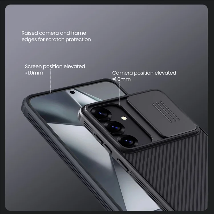 ЧЕХОЛ ДЛЯ SAMSUNG GALAXY S25+ СЕРИИ CAMSHIELD PRO ОТ NILLKIN, PC + TPU, СЪЕМНАЯ КРЫШКА ДЛЯ КАМЕРЫ, ЧЕРНЫЙ