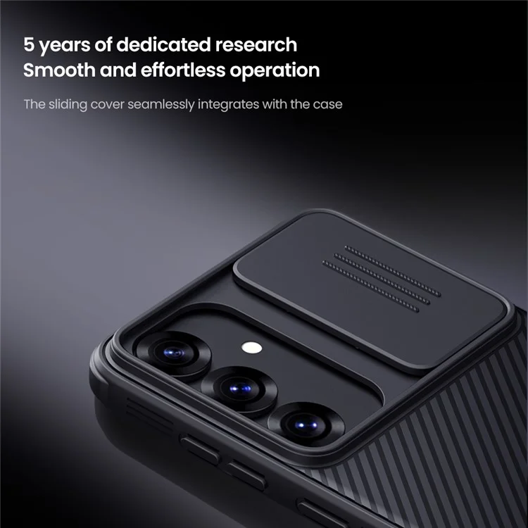 ЧЕХОЛ ДЛЯ SAMSUNG GALAXY S25+ СЕРИИ CAMSHIELD PRO ОТ NILLKIN, PC + TPU, СЪЕМНАЯ КРЫШКА ДЛЯ КАМЕРЫ, ЧЕРНЫЙ