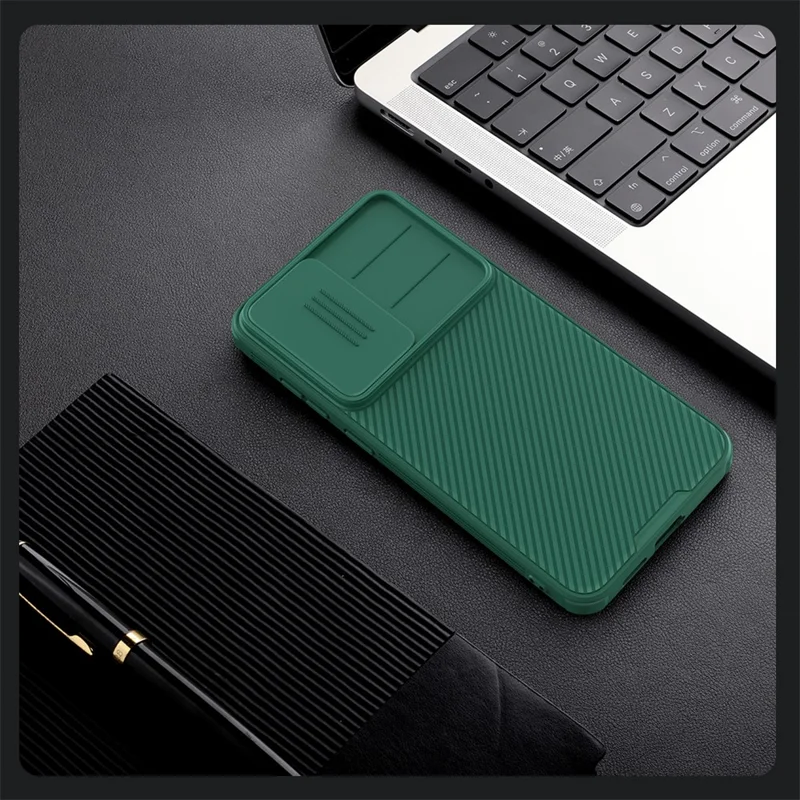 NILLKIN Camshield Pro Series for Samsung Galaxy S25+ Case PC + TPU Slide Camera Lid Phone Cover - Green