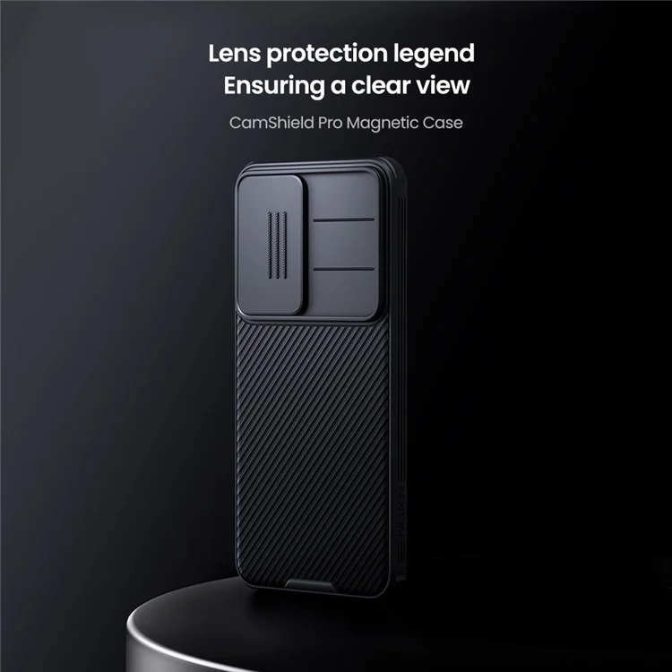 NILLKIN Camshield Pro para Capa Samsung Galaxy S25+ Compatível com MagSafe TPU + Capa de Telefone PC com Slider de Câmera - Preto