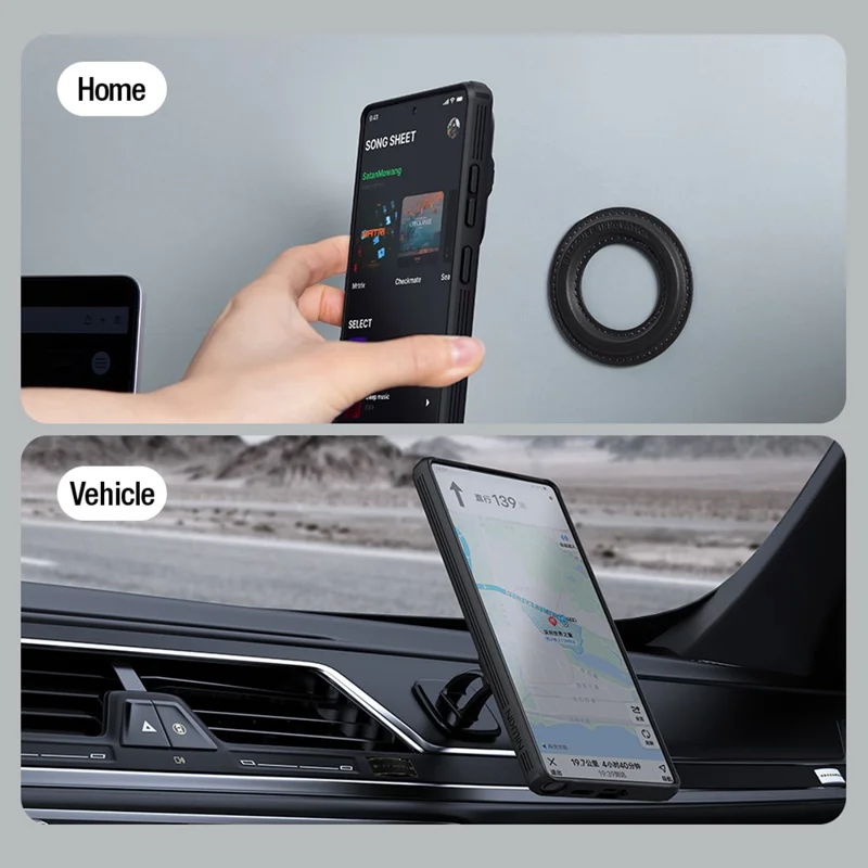 NILLKIN Camshield Prop Magnetic Series for Samsung Galaxy S25 Ultra Case Compatible with MagSafe PC + TPU Phone Cover with Camera Cover - Black