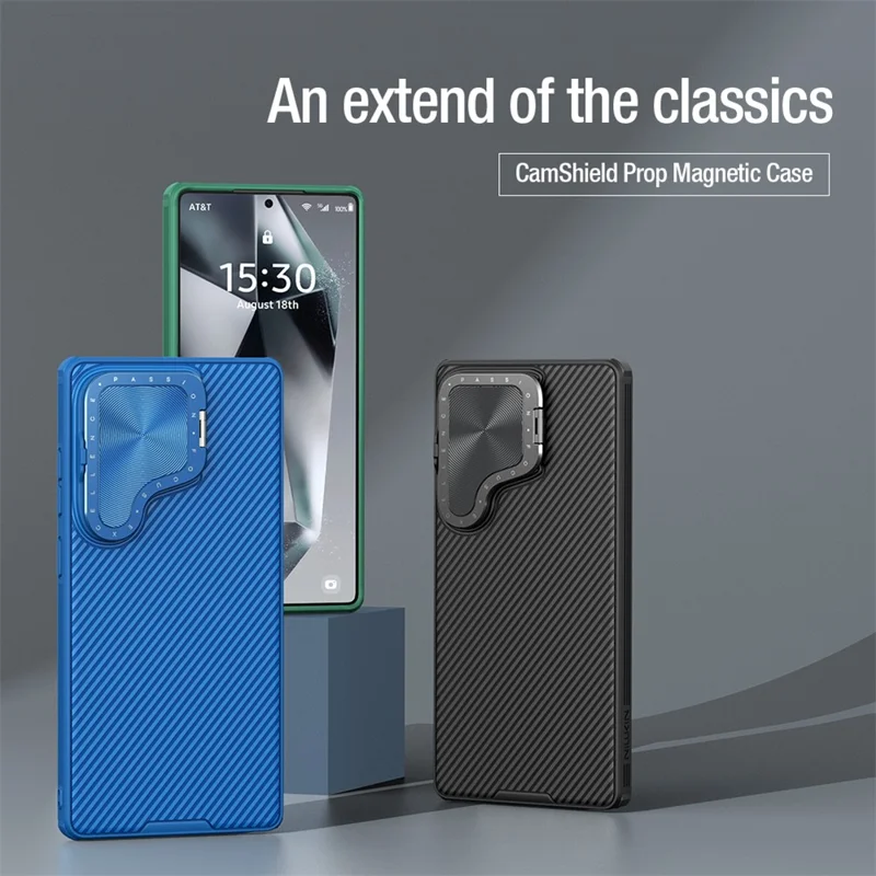 NILLKIN Camshield Prop Magnetic Series for Samsung Galaxy S25 Ultra Case Compatible with MagSafe PC + TPU Phone Cover with Camera Cover - Black