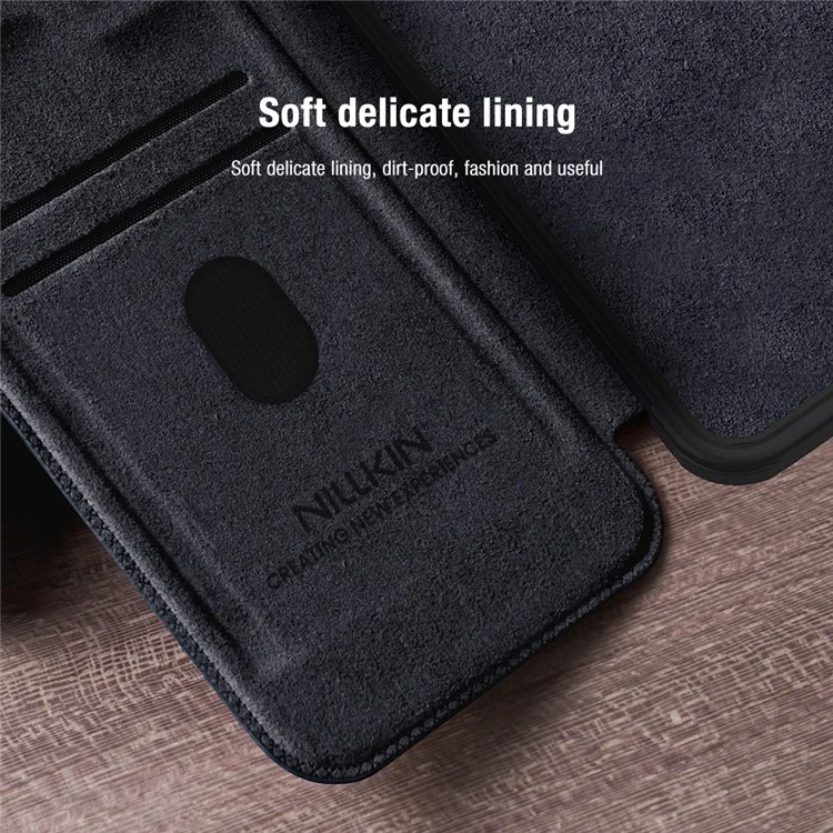 NILLKIN Qin Pro Series per Samsung Galaxy S25 Custodia con slot per schede Custodia in pelle per telefono - Marrone