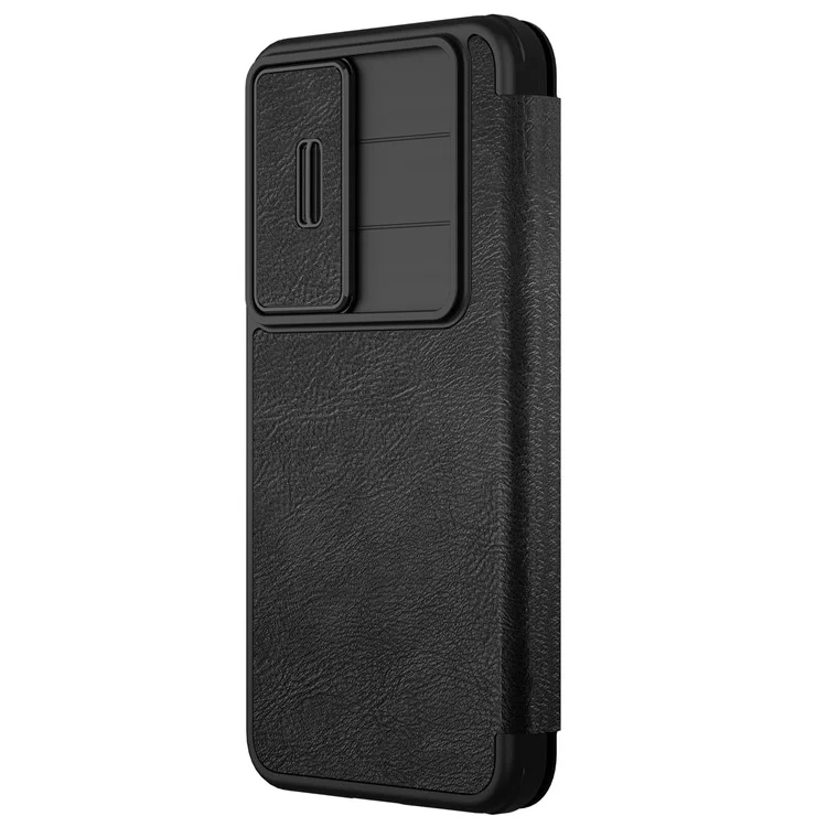 ЧЕХОЛ NILLKIN Qin Pro Series для Samsung Galaxy S25 с отделениями для карт, кожаная крышка для телефона - черный