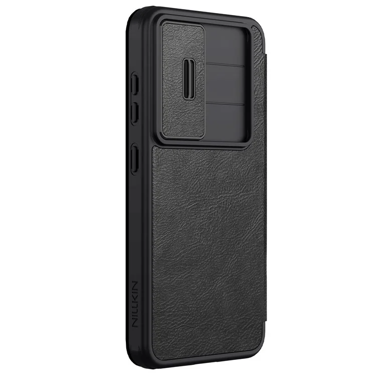 ЧЕХОЛ NILLKIN Qin Pro Series для Samsung Galaxy S25 с отделениями для карт, кожаная крышка для телефона - черный
