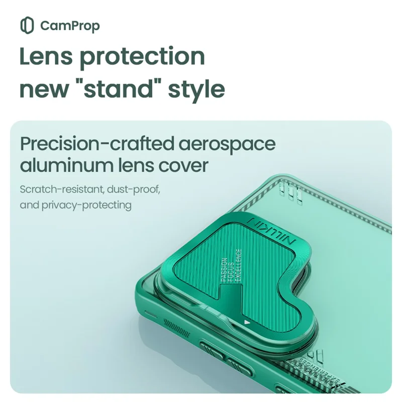 NILLKIN Iceblade Prop For Samsung Galaxy S25 Ultra Case Lens Cover Kickstand PC + TPU Phone Cover - Green