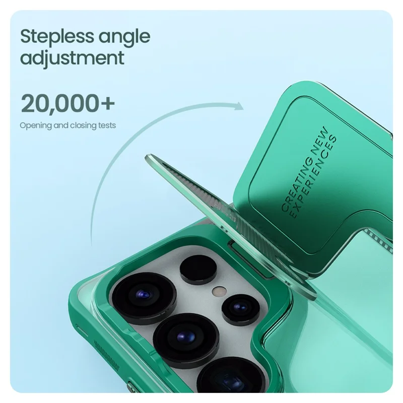 NILLKIN Iceblade Prop For Samsung Galaxy S25 Ultra Case Lens Cover Kickstand PC + TPU Phone Cover - Green