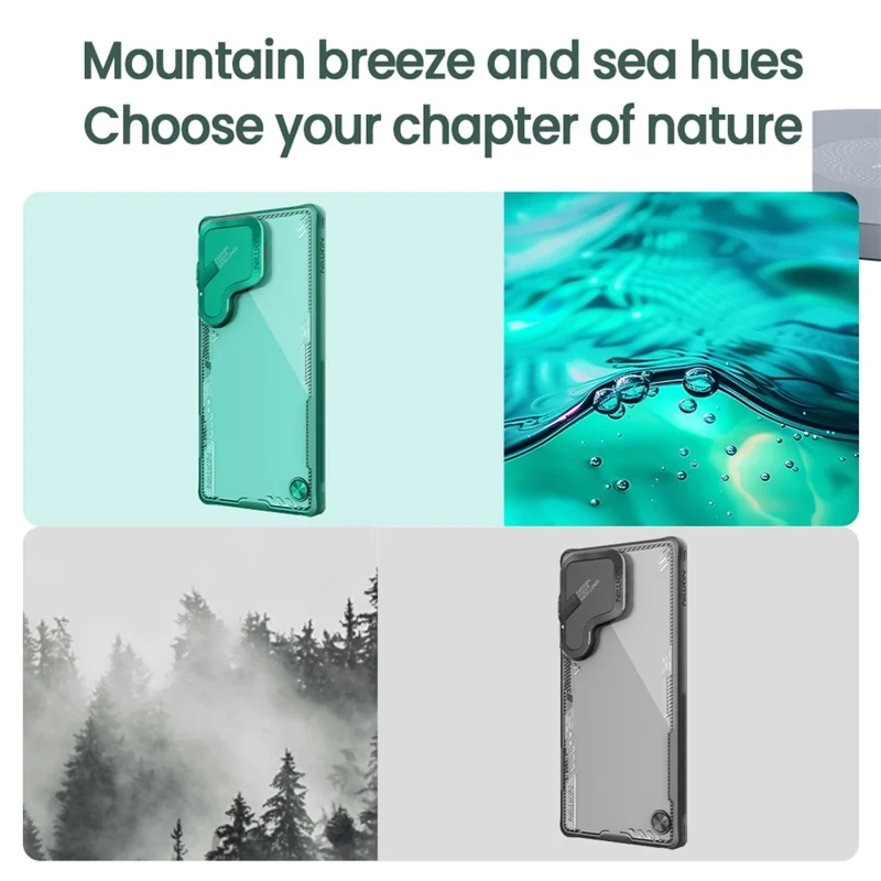 NILLKIN Iceblade Prop For Samsung Galaxy S25 Ultra Case Lens Cover Kickstand PC + TPU Phone Cover - Green