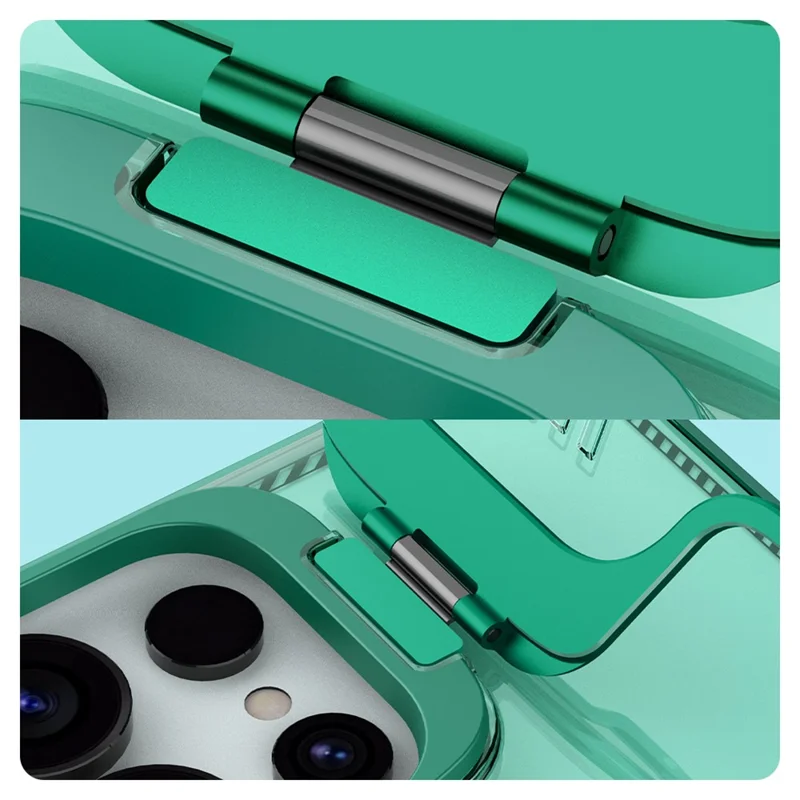 NILLKIN Iceblade Prop For Samsung Galaxy S25 Ultra Case Lens Frame Kickstand PC + TPU Phone Cover - Green