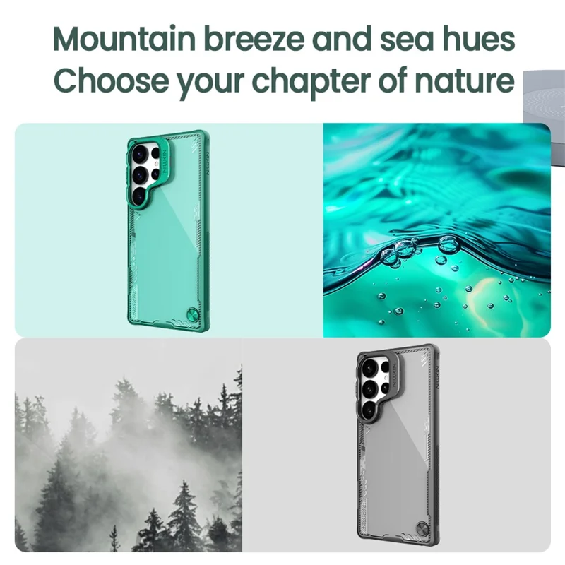 NILLKIN Iceblade Prop For Samsung Galaxy S25 Ultra Case Lens Frame Kickstand PC + TPU Phone Cover - Green