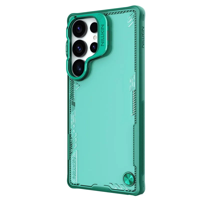 NILLKIN Iceblade Prop For Samsung Galaxy S25 Ultra Case Lens Frame Kickstand PC + TPU Phone Cover - Green