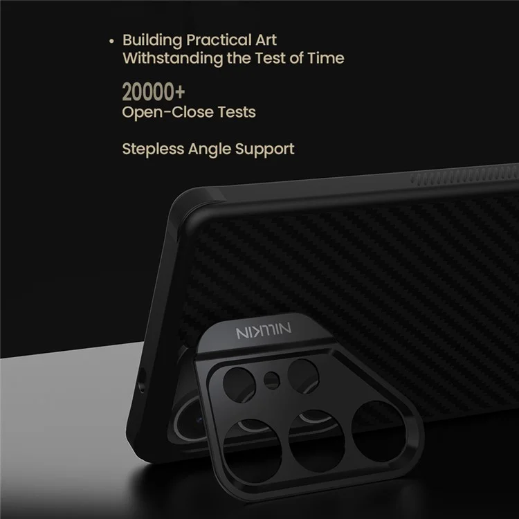 Чехол NILLKIN для Samsung Galaxy S25 Ultra, совместимый с MagSafe, с TPU + арамидным волокном, подставкой и точными вырезами для объектива.