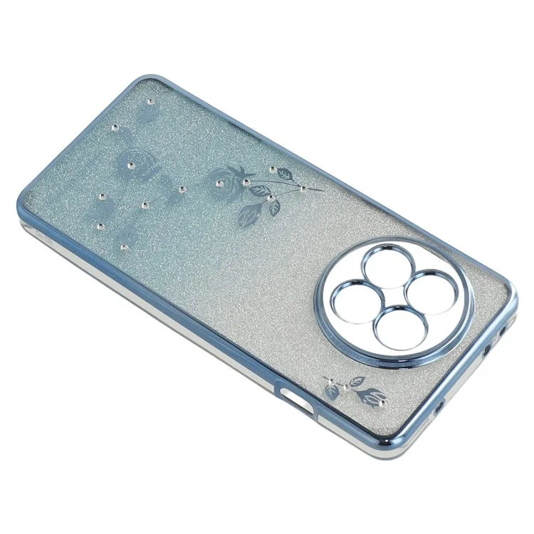 Coque KADEM pour OnePlus Ace 5 5G / 13R 5G avec motif floral en TPU dégradé et lanières - Bleu