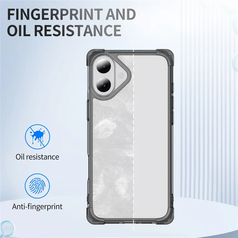 For iPhone 16 Plus Case Reinforced Corners TPU + Acrylic Clear Phone Back Cover - Transparent Black