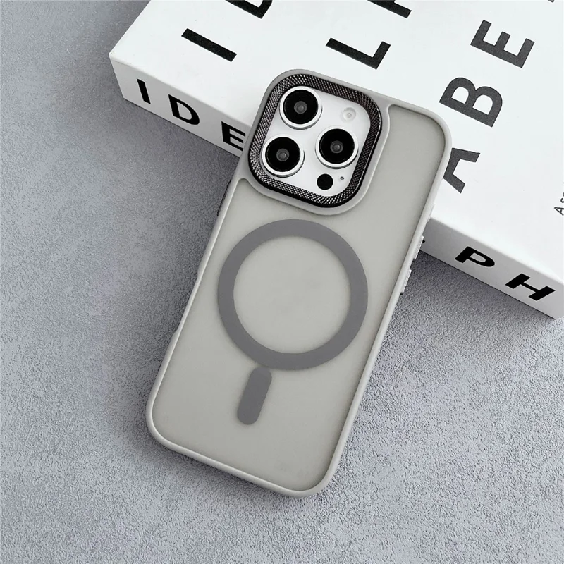 Für iPhone 16 Pro Case kompatibel mit MagSafe TPU + Acryl Handyhülle mit Diamantstruktur - Grau