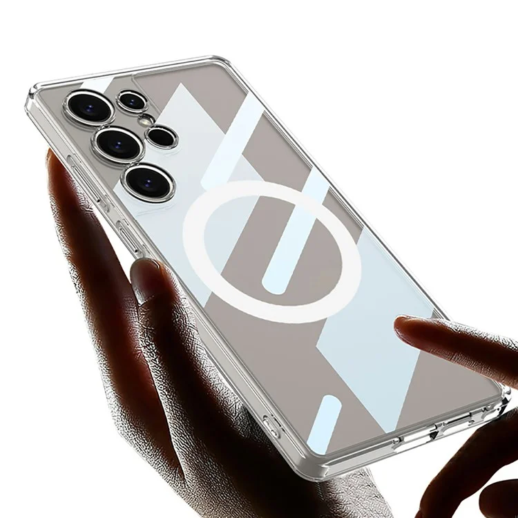 GKK Hülle für Samsung Galaxy S24 Ultra kompatibel mit MagSafe TPU+PC klare Handyhülle - Transparent Schwarz