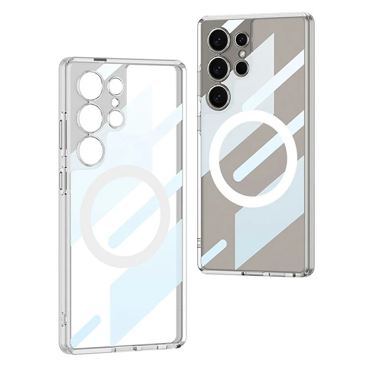 GKK Hülle für Samsung Galaxy S24 Ultra kompatibel mit MagSafe TPU+PC klare Handyhülle - Transparent Schwarz