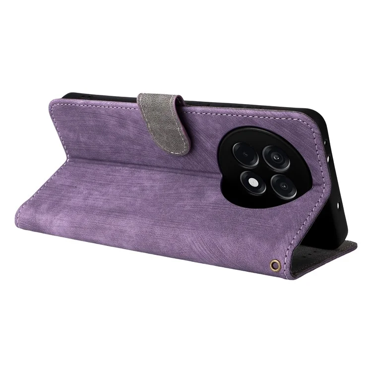 Étui portefeuille pour OnePlus Ace 5 5G / Ace 5 Pro 5G / 13R 5G avec protection RFID en cuir PU avec support et fenêtre - Violet