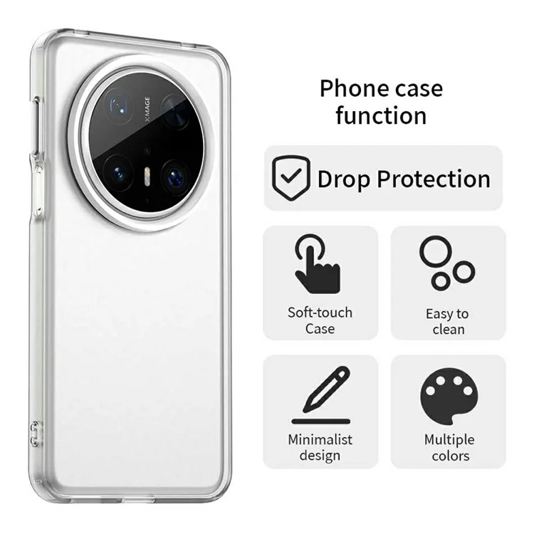 Coque pour Huawei Mate 70 Pro / 70 Pro+ PC+TPU+PET mat anti-chute - Blanc