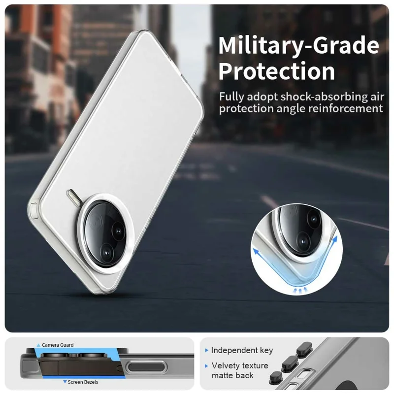 For Xiaomi Poco F7 Pro 5G / Redmi K80 5G Case PC+TPU+PET Matte Anti-Drop Phone Back Cover - White