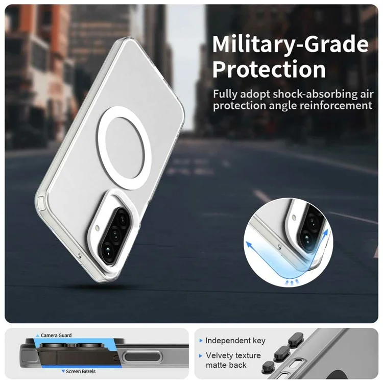 Custodia per Samsung Galaxy A26 5G compatibile con MagSafe, cover posteriore ibrida anti-caduta - Bianco