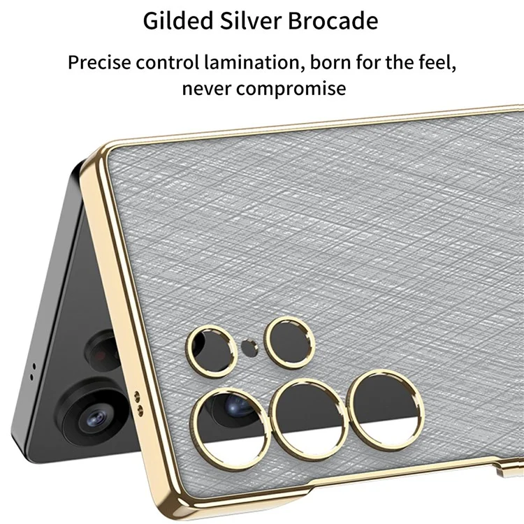 Coque GKK pour Samsung Galaxy S25 Ultra, coque de téléphone en PC électrolytique + PU avec support - Noir