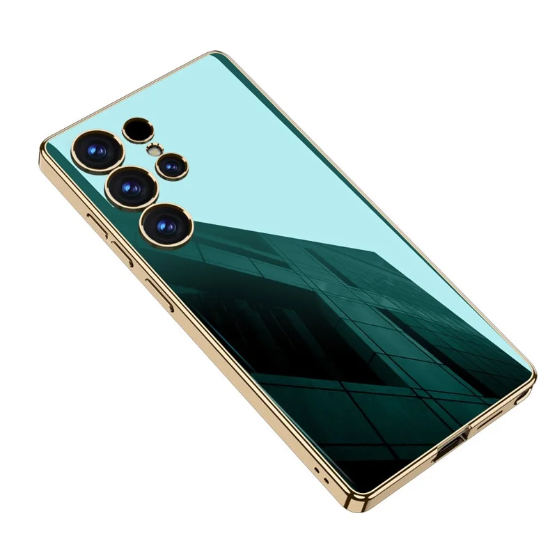GKK For Samsung Galaxy S25 Ultra Case Electroplating Tempered Glass + PC + TPU Phone Back Cover - Green