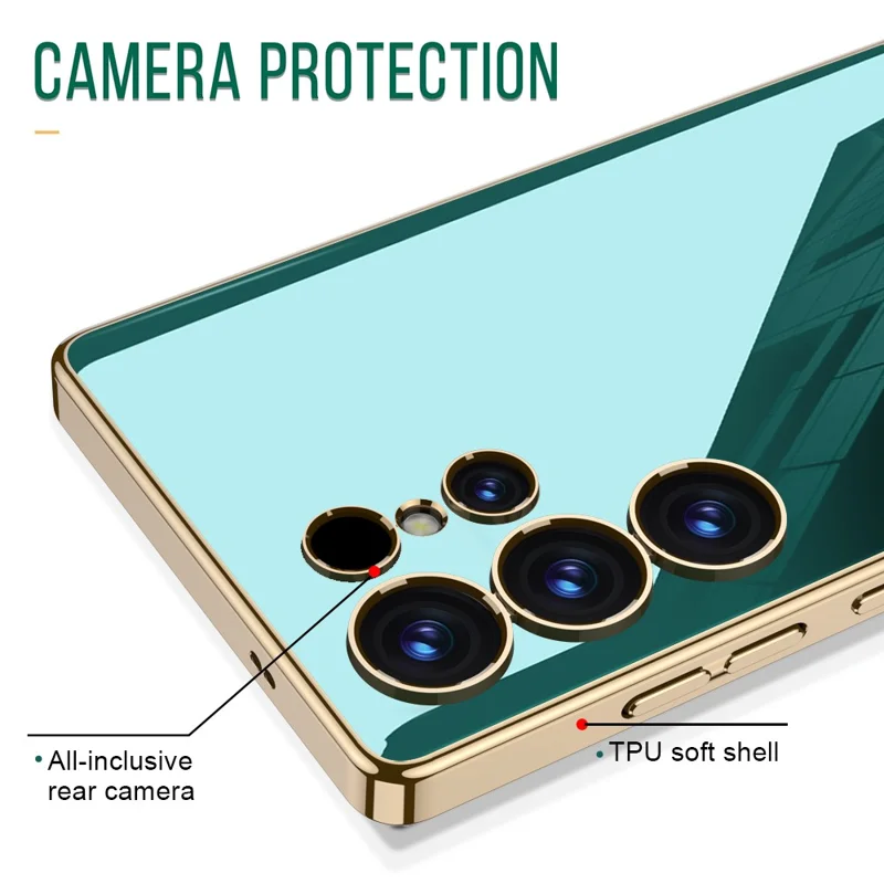 GKK For Samsung Galaxy S25 Ultra Case Electroplating Tempered Glass + PC + TPU Phone Back Cover - Green