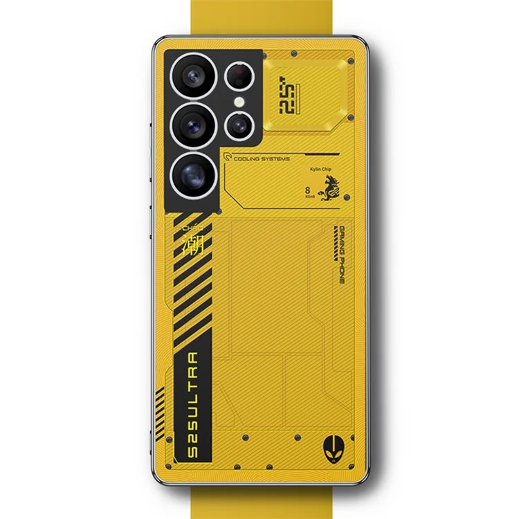 GKK For Samsung Galaxy S25 Ultra Case PC+TPU Protective Phone Cover AG Phantom Design - Yellow