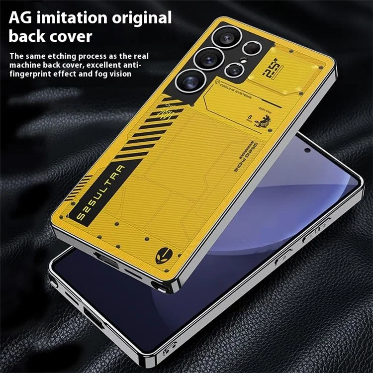 GKK For Samsung Galaxy S25 Ultra Case PC+TPU Protective Phone Cover AG Phantom Design - Yellow