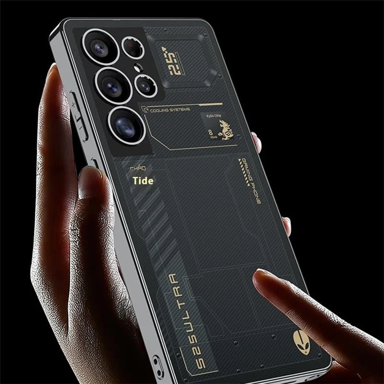 GKK For Samsung Galaxy S25 Ultra Case PC+TPU Protective Phone Cover AG Phantom Design - Yellow