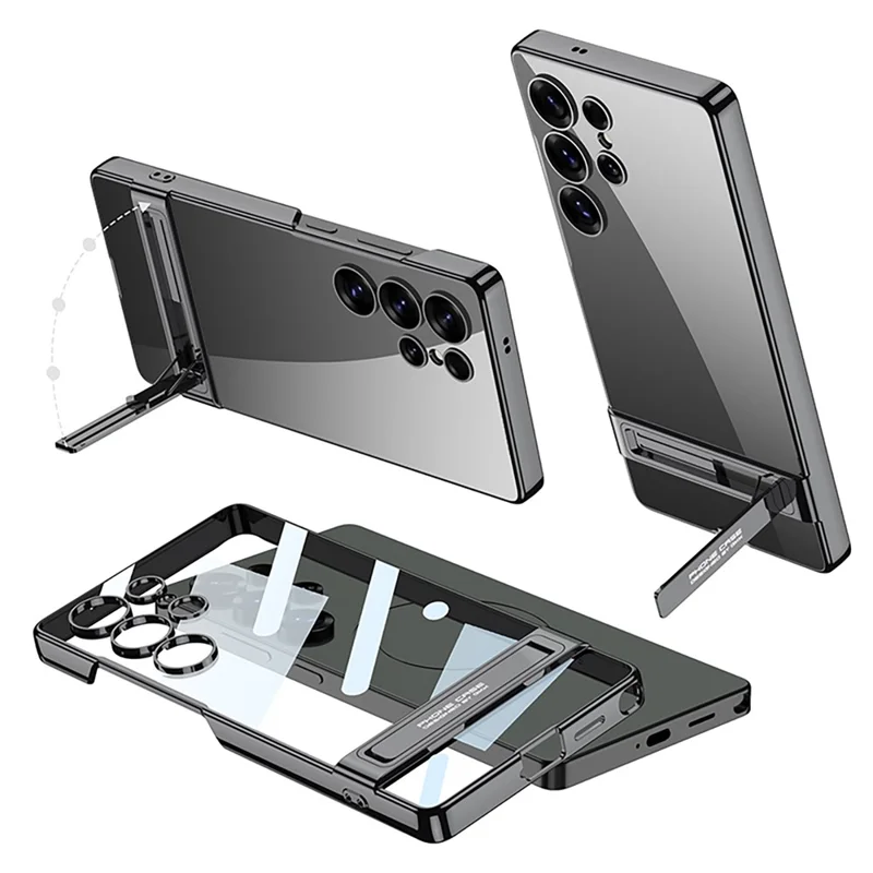 GKK For Samsung Galaxy S25 Ultra Case with Kickstand Hard PC Phone Back Cover - Black