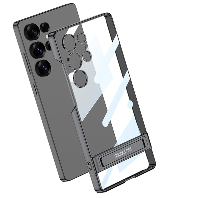 GKK For Samsung Galaxy S25 Ultra Case with Kickstand Hard PC Phone Back Cover - Black