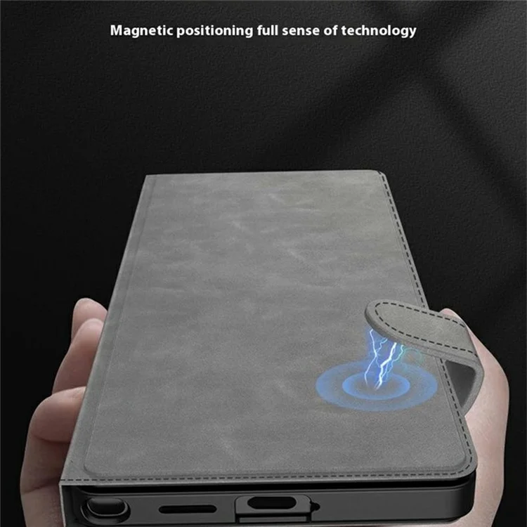 Étui pour Samsung Galaxy S25 Ultra GKK avec support de carte, béquille, housse de téléphone en cuir à fermeture magnétique - Marron