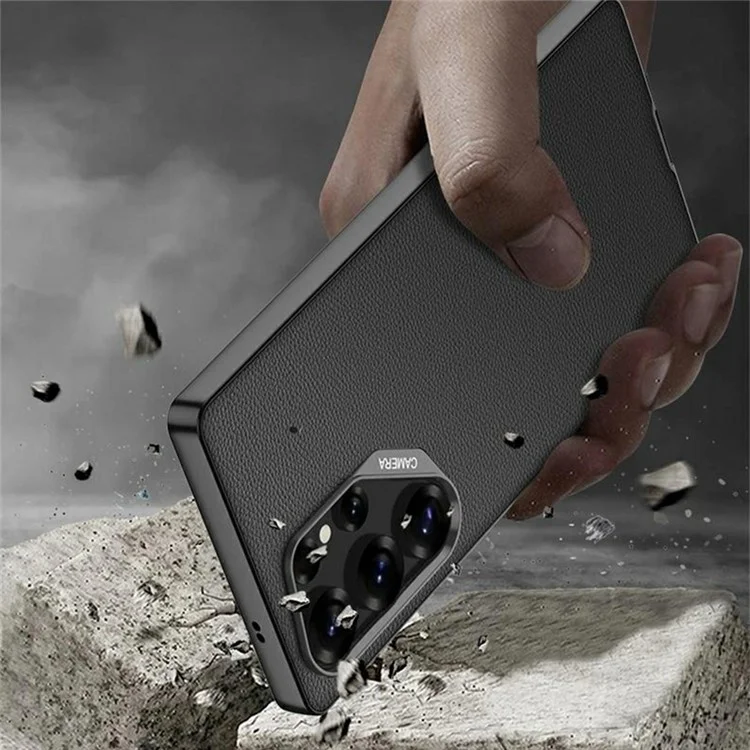 GKK Hybrid-PU-Handyhülle für Samsung Galaxy S23 Ultra, Titanium Grey