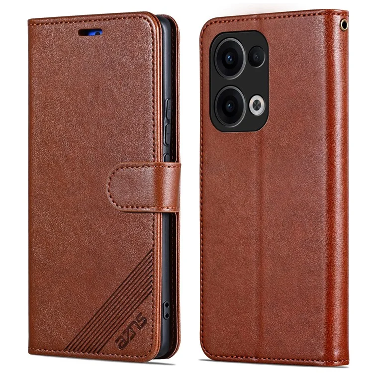 AZNS For Oppo Reno13 5G (Global) Case Anti-Scratch PU Leather Stand Wallet Phone Cover - Brown
