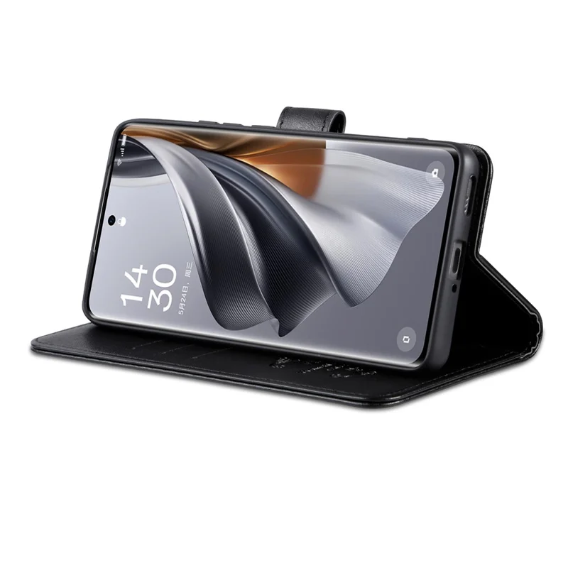 AZNS For Oppo Reno13 Pro 5G Case Anti-Scratch PU Leather Stand Wallet Phone Cover - Black