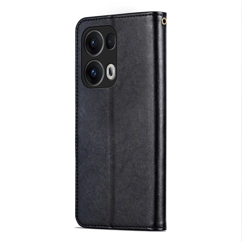 AZNS For Oppo Reno13 Pro 5G Case Anti-Scratch PU Leather Stand Wallet Phone Cover - Black