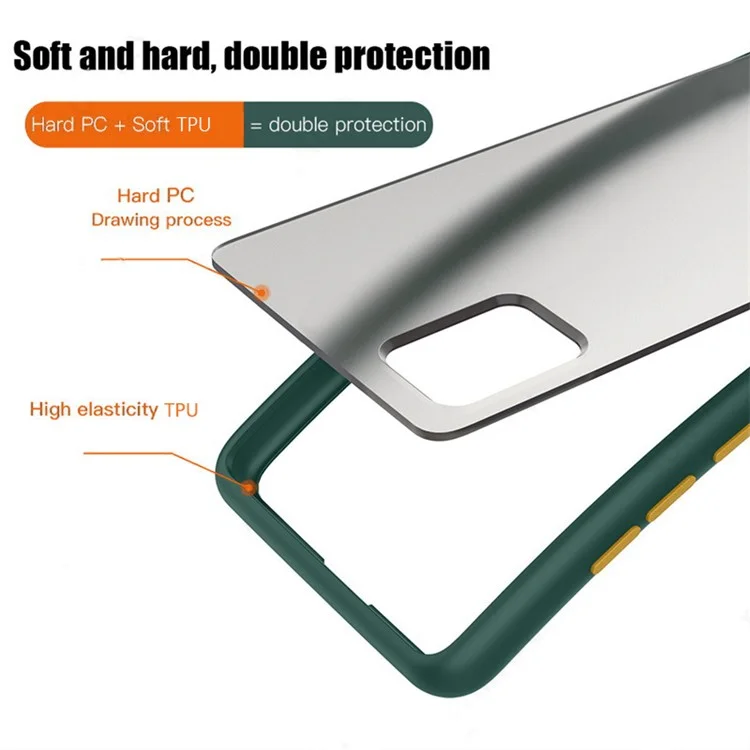 For Samsung Galaxy S24 FE Case TPU + PC Matte Anti Drop Phone Back Cover - Black