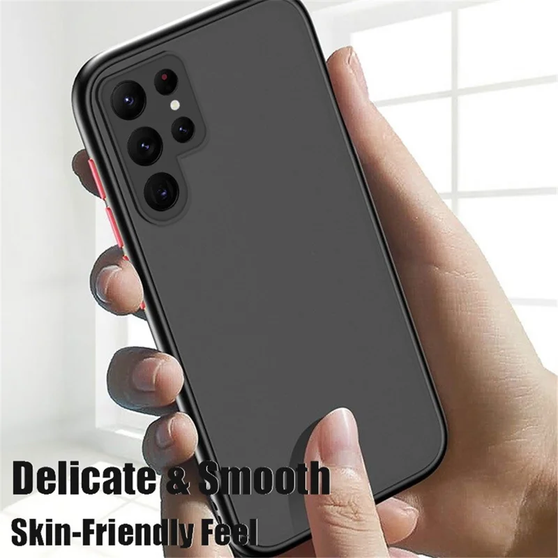 For Samsung Galaxy S24 Ultra Case TPU + PC Matte Anti Drop Phone Back Cover - Black