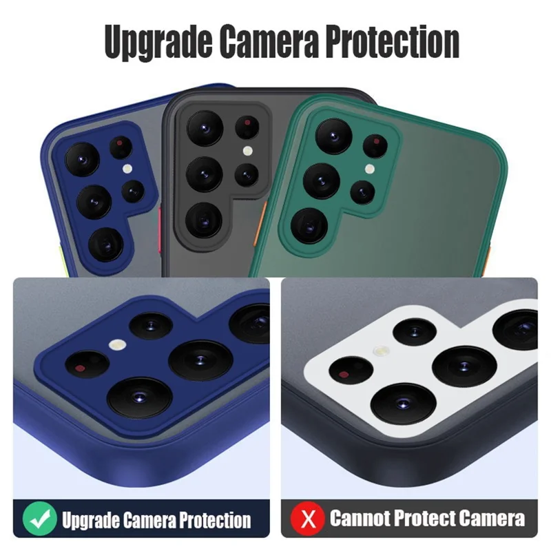 For Samsung Galaxy S24 Ultra Case TPU + PC Matte Anti Drop Phone Back Cover - Black