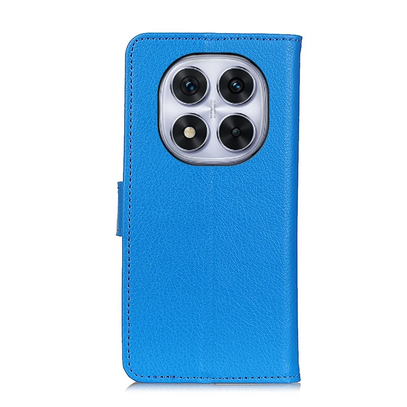 Wallet Case for Xiaomi Redmi Note 14 Pro 5G / Poco X7 5G PU Leather Phone Cover Litchi Texture - Blue