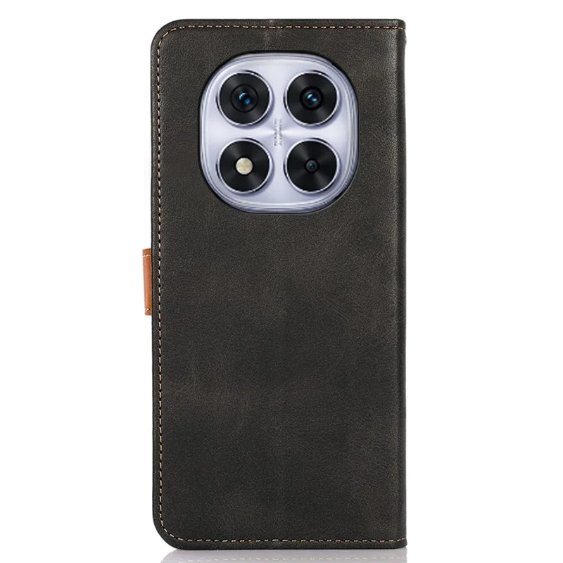 KHAZNEH For Xiaomi Redmi Note 14 Pro 4G Wallet Phone Case Stand Leather Flip Cover - Black