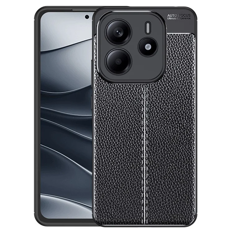 Для Xiaomi Redmi Note 14 4G чехол Litchi Texture TPU гибкий чехол для телефона, черный