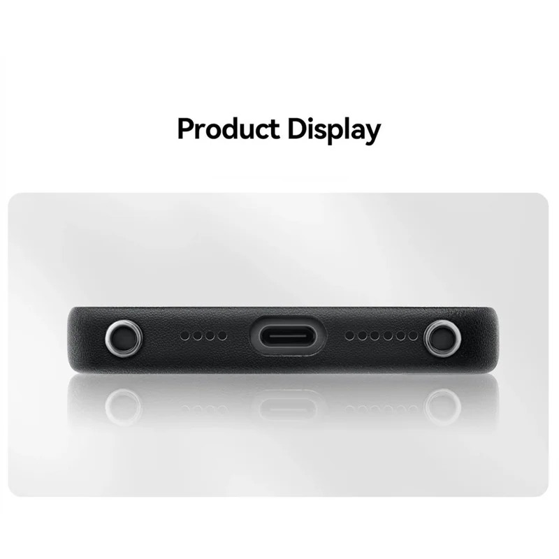 PYNANA PN-16L4 For iPhone 16 Pro Max Case Compatible with MagSafe Crystal Ring Kickstand PU Leather PC Cover - Black
