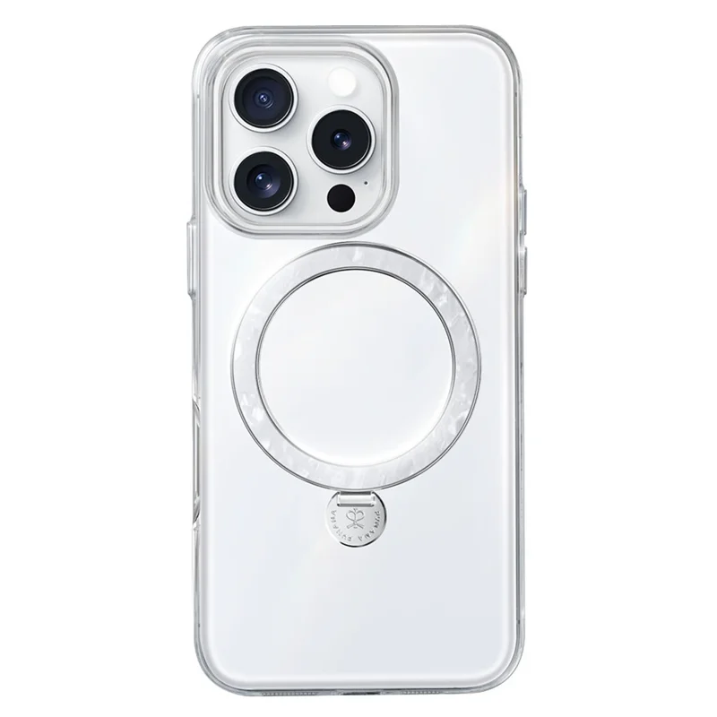 PYNANA PN-15G4 For iPhone 15 Pro Max Kickstand Cover Compatible with MagSafe PC + TPU Case - White