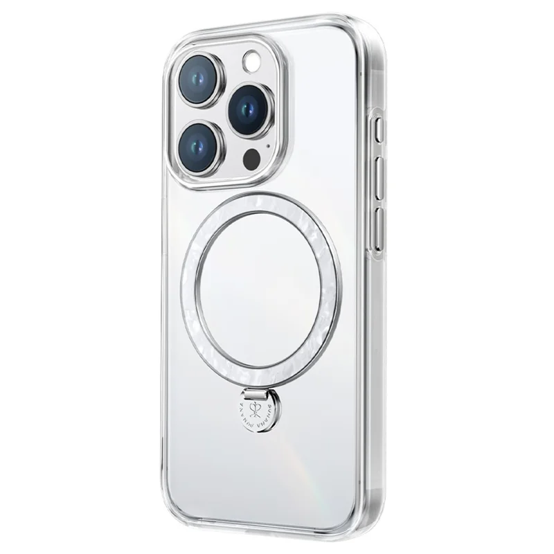 PYNANA PN-15G4 For iPhone 15 Pro Max Kickstand Cover Compatible with MagSafe PC + TPU Case - White